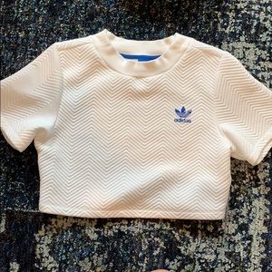 short sleeve white adidas top